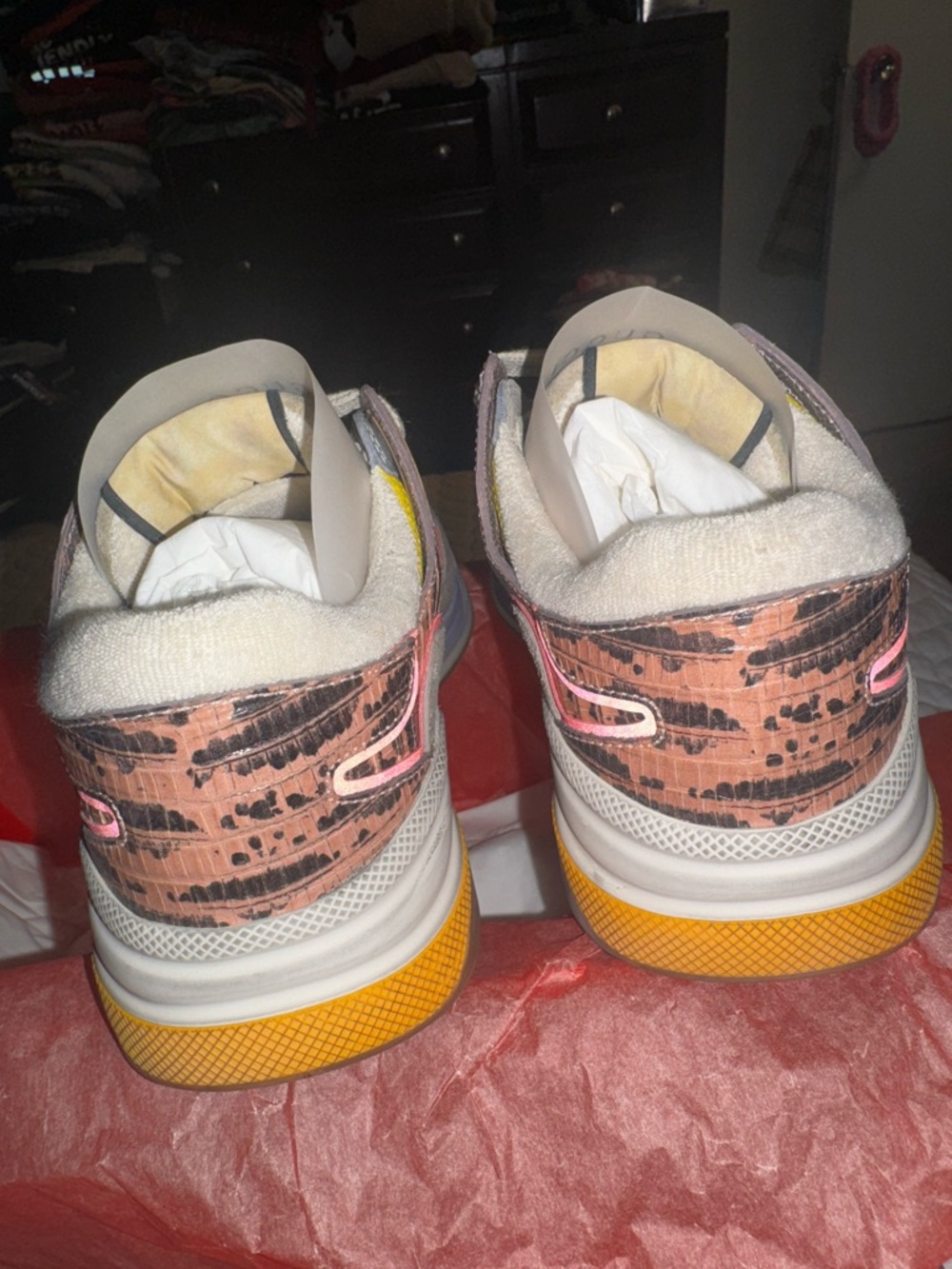 Gucci Women’s  Ultrapace Pink Tejus Printed Sneakers Size 36.5 (Worn Once) - Picture 5 of 11